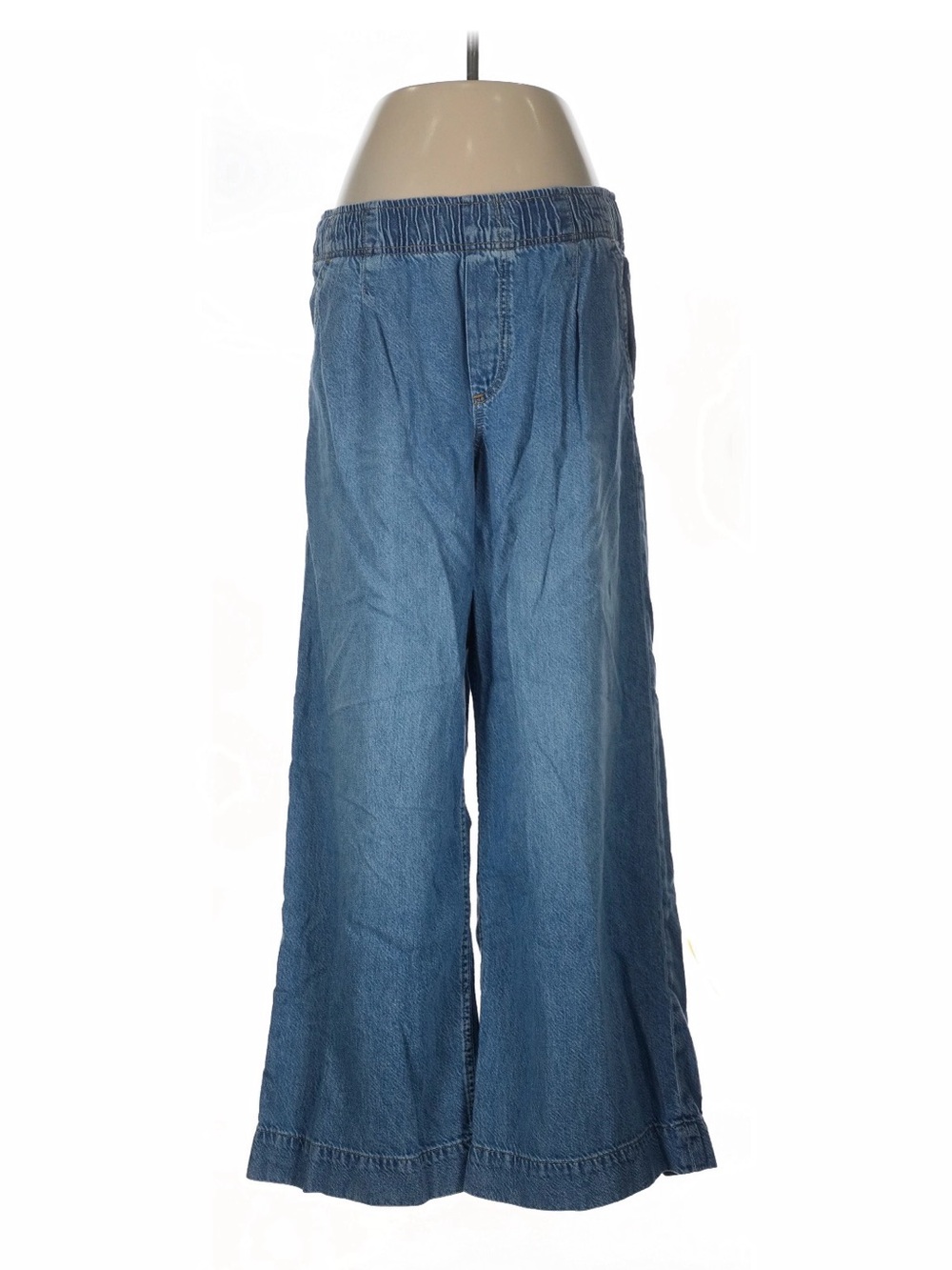 GAP Wide-Leg Elastic Waist Blue Denim Jeans
